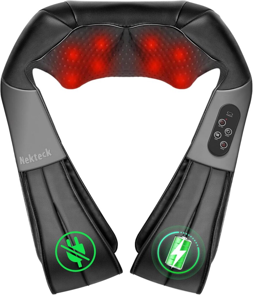 Nekteck Cordless Shiatsu Neck and Back Massager
