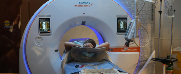 Naeotom Alpha, from Siemens Healthineers, the world’s first photon-counting CT scanner, installed at Northwestern Memorial Hospital.