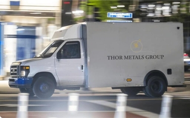 Thor Metals Group armored delivery truck on a city street
